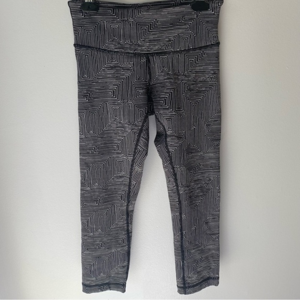 Lululemon Wunder Under Crop Maze Jacquard Leggings Sz 4